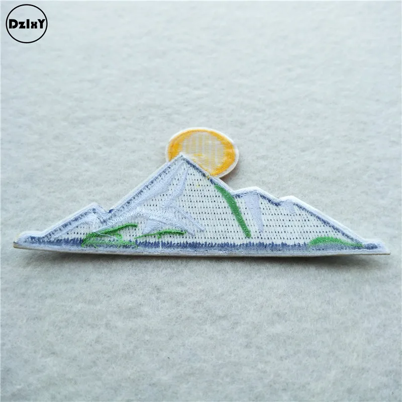 Вышитые нашивки Sunrise Mountain Peak для футболки железная полосатая одежда наклейки