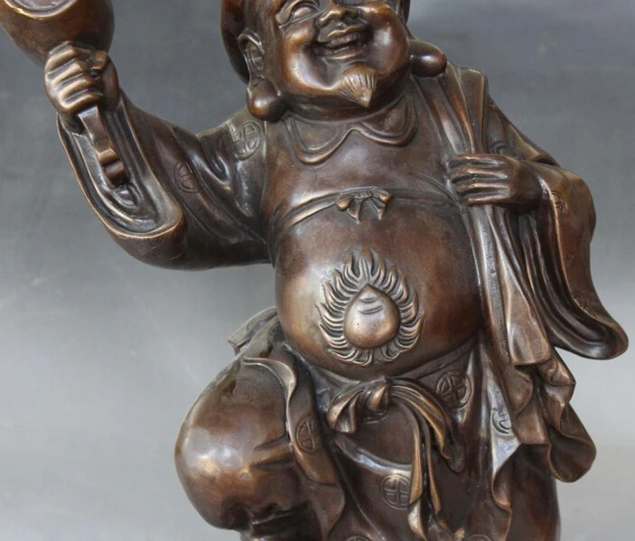 16 &quotКитайский чистый Бронзовый резной Япония счастливое богатство Будда монета