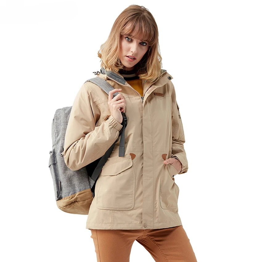 Новинка женская зимняя теплая флисовая куртка 3 в 1 2 предмета термо ветровка для