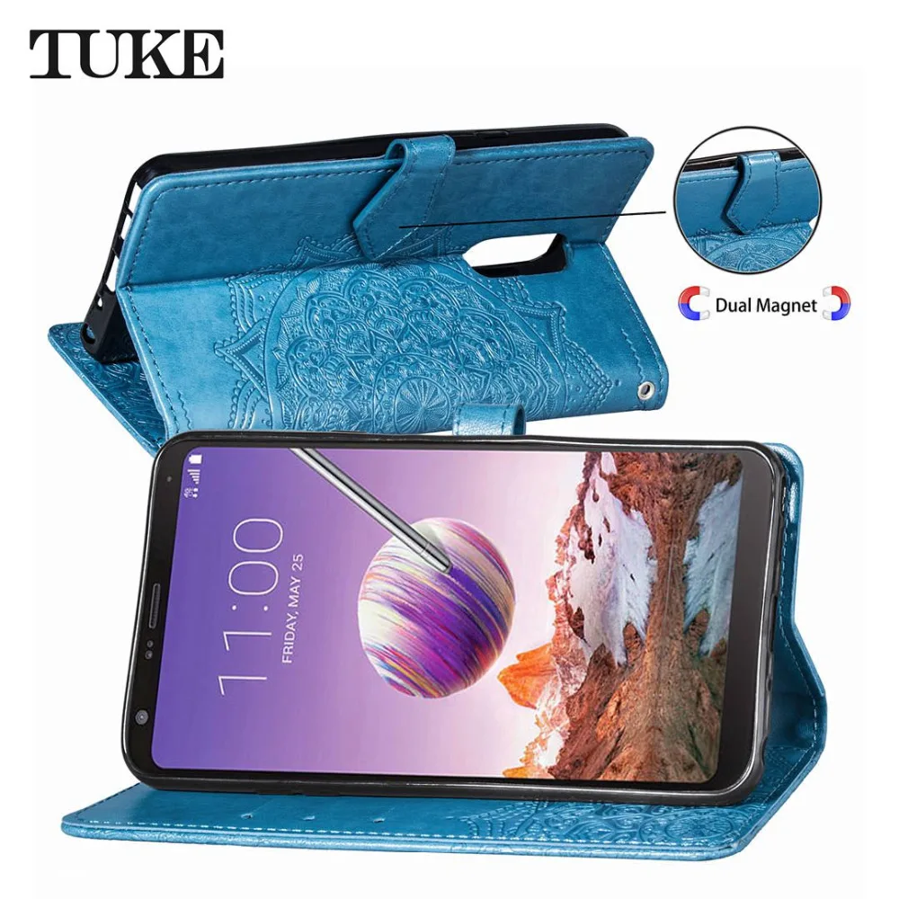 Чехол для LG Stylo 4 кожаный мягкий чехол из ТПУ Q Stylus с 3d принтом Funda | Мобильные