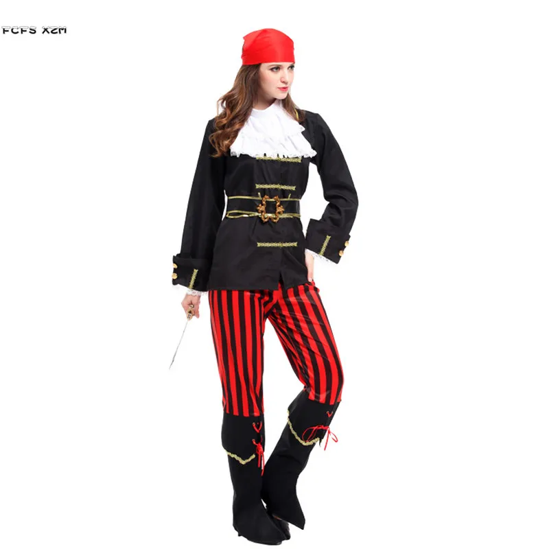 Пиратские костюмы на Хэллоуин для женщин женский воин корсар косплей карнавал
