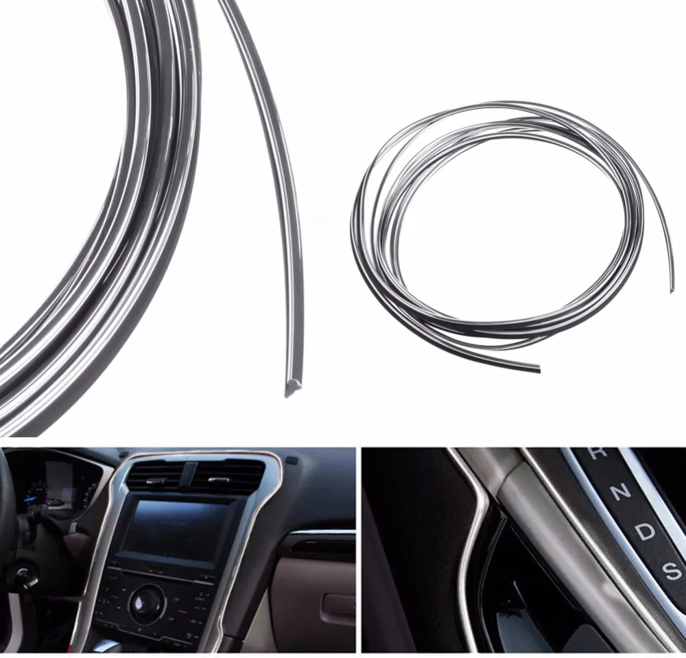 5 м решетка для автомобиля внешняя декоративная полоска линия хромированная