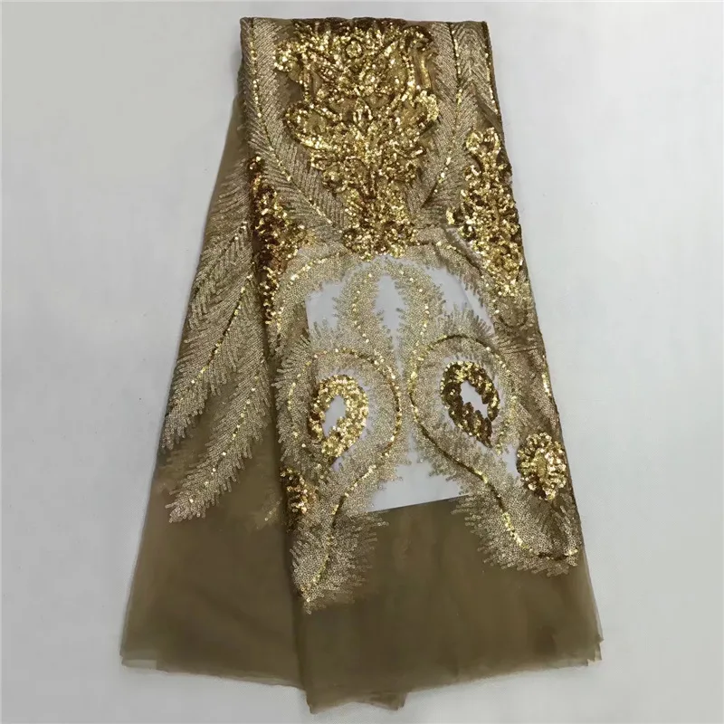 Африканская вышитая Тюлевая Кружевная Ткань 5 ярдов французская чистая