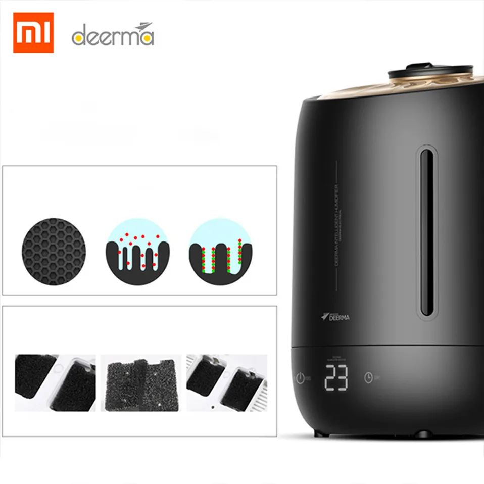 Xiao DEERMA DEM-F600 увлажнитель воздуха xiaomi Air Ху mi Арома mi st чайник эфирное масло Сенсорный экран mi Регулируемый туман 5L на России