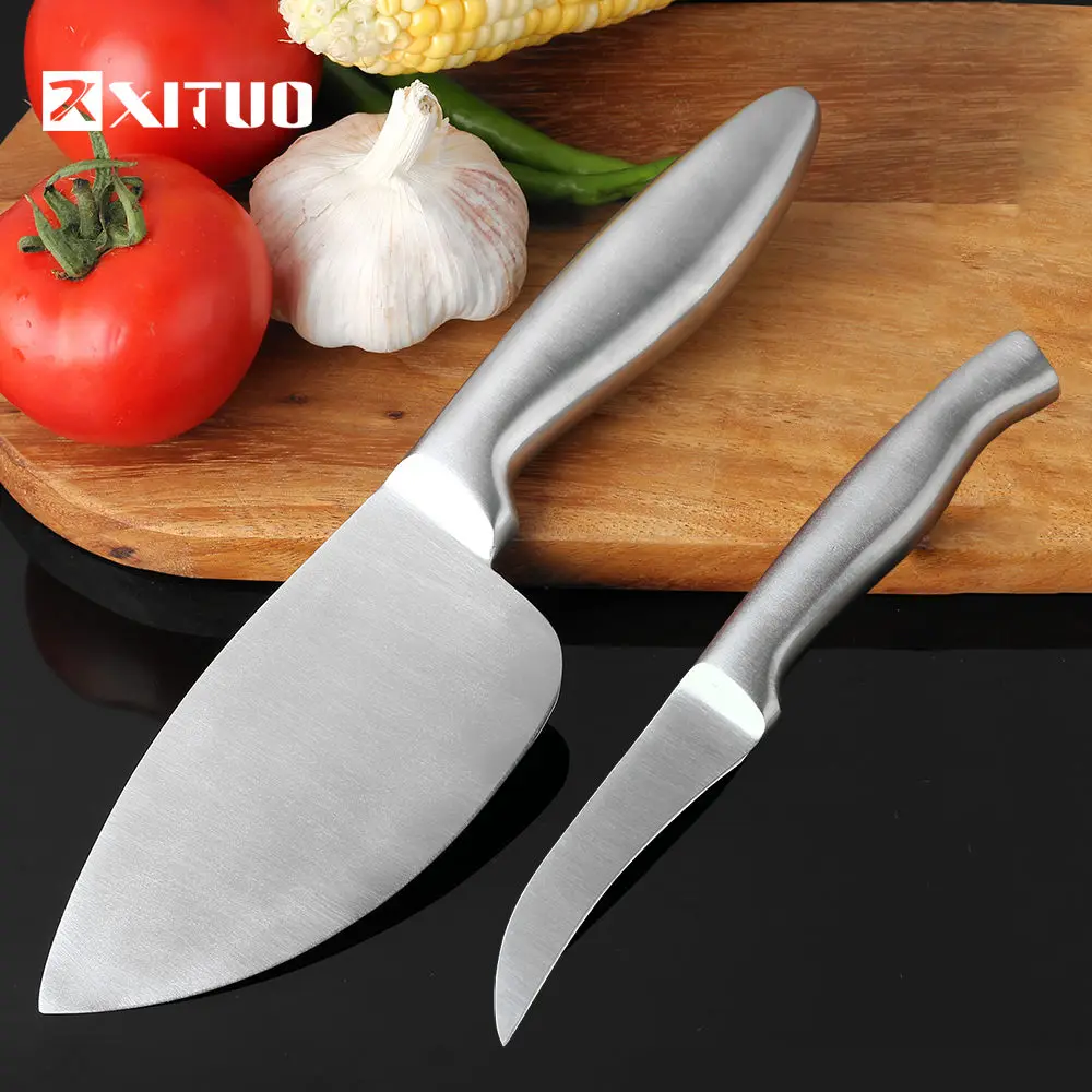 2PCS set XITUO кухонный нож из нержавеющей стали, нож для резки шеф-повара, нож для нарезки рыбы, здоровья суши, курицы, говядины, нож, инструмент для приготовления пищи - Цвет: 2PCS set