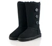 73 black Женские ботинки; австралийская зимняя обувь; женские ботинки; кожаные сапоги до колена на пуговицах; зимние сапоги до бедра; женская обувь; Австралийский мех; большие размеры; sz - Цвет: 73 black