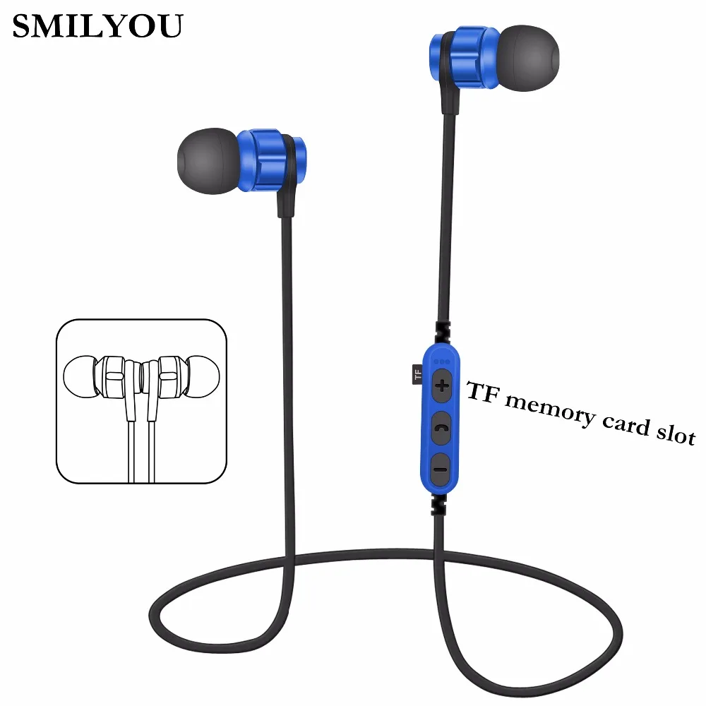 SMILYOU T8 Металлическая магнитная bluetooth гарнитура 4 2 Спортивная Беспроводная с