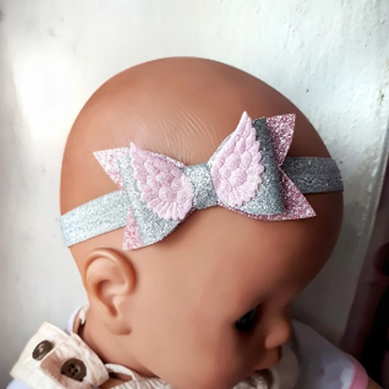 

New 50*33mm 10PCS/Pack (Just Headwear DIY Materials) Cute Glitter Crafts Angel Wings Decoration Handmade Girls Hair Accessories