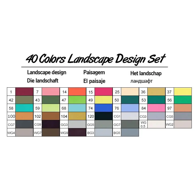 40 Landscape Set TOUCHNEW 30/40/60/80/168 Цвета набор маркеров для живописи двойная головка эскиз маркеры кисточки ручка для рисования манга анимация дизайн товары для рукоделия - Цвет: 40 Landscape Set