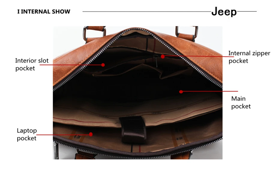 Мужской комплект портфель и кошелек jeep buluo, оранжевый портфель для ноутбука 13,3 д., кожаная сумка для офиса, деловой портфель для документов, сумка через плечо, все сезоны