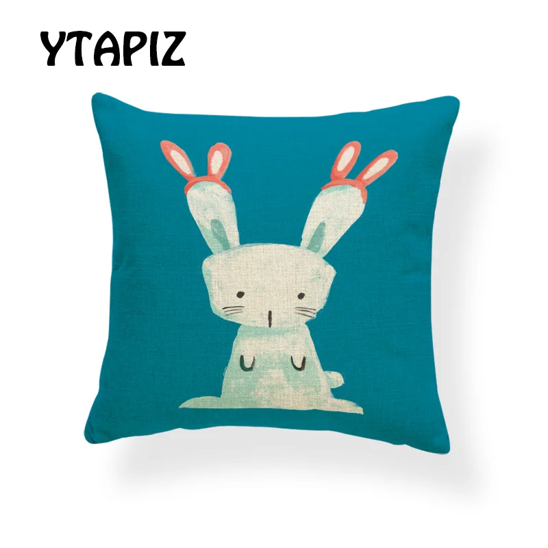 Комплект с животными из мультфильмов для подушки, олень, кошка, Кит, единорог, морской лев, жираф, Let Me, слон, кролик, украшение для дома, диванная наволочка