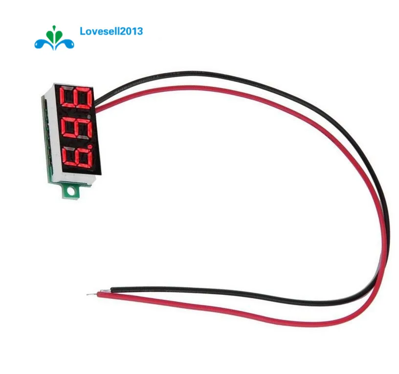 0 36 дюймовый мини светодиодный цифровой вольтметр красная панель Измеритель