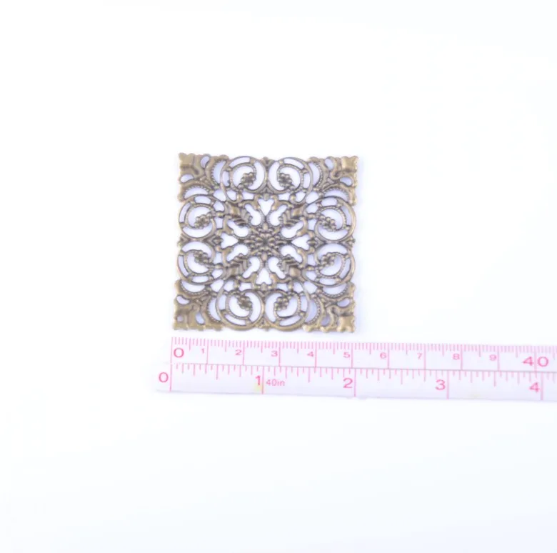 20Pcs Silver Tone Or Bronze Filigree Square Wraps Connectors Decoration DIY Findings 51x51mm D2035 | Украшения и аксессуары