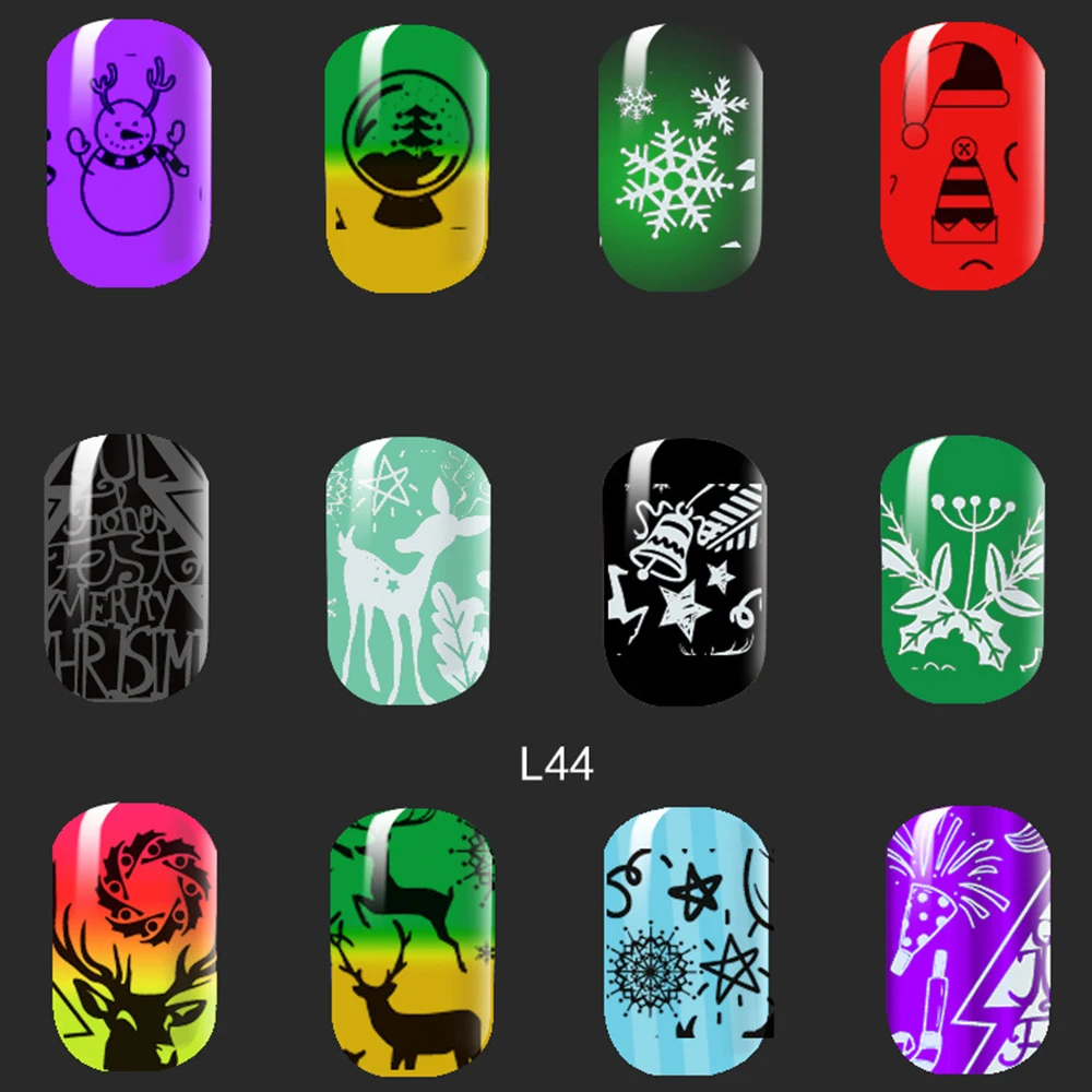 1 шт. 12*6 см прямоугольник ногтей штамповки шаблон снег Хэллоуин Patterns DIY Nail