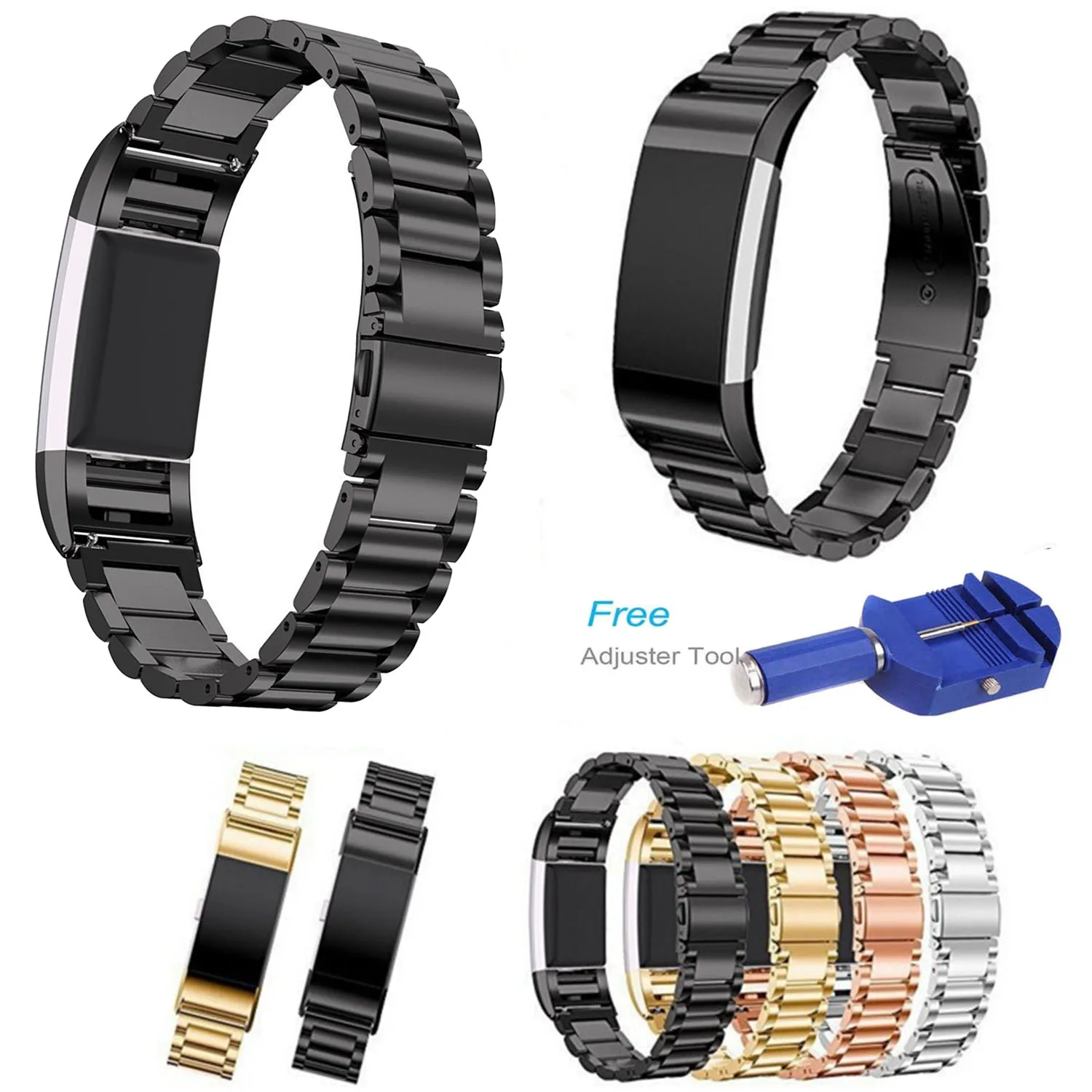 Нержавеющая сталь Металлический Браслет для Fitbit заряд 2 ремень безвинтовое Браслет для Fitbit Charge2 Напульсники заменить ремень с инструментом