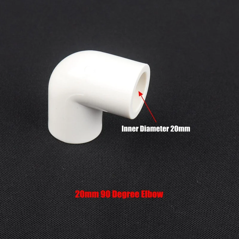 20mm 90 Degree Elbow 10 шт./лот внутренний диаметр 20 мм Белое соединение из ПВХ аквариум сельскохозяйственный спринклер Орошение Сад водопровод соединитель трубы фитинги - Цвет: 20mm 90 Degree Elbow