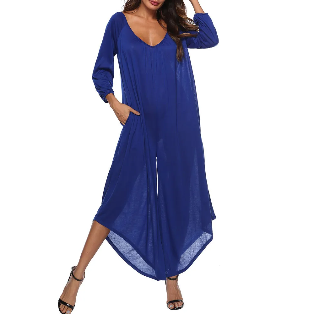 Весна 2019 современный женский комбинезон с открытой спиной и длинным рукавом