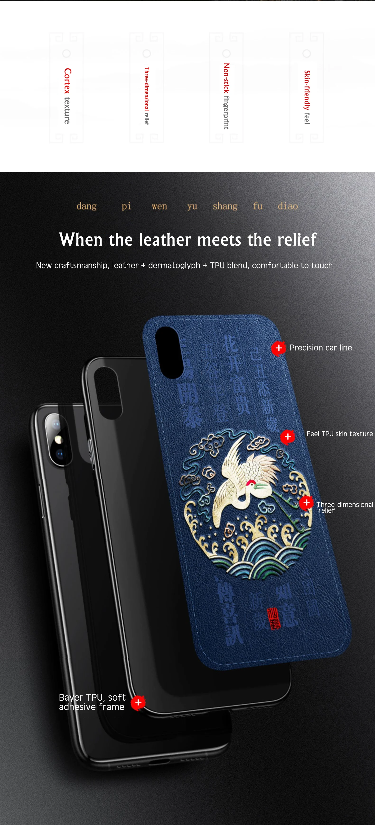 Роскошный кожаный рельефный чехол с рисунком для iPhone 11 Pro XS MAX XR X, силиконовый мягкий чехол s, чехол для iPhone 7, 8, 6, 6S Plus, оболочка