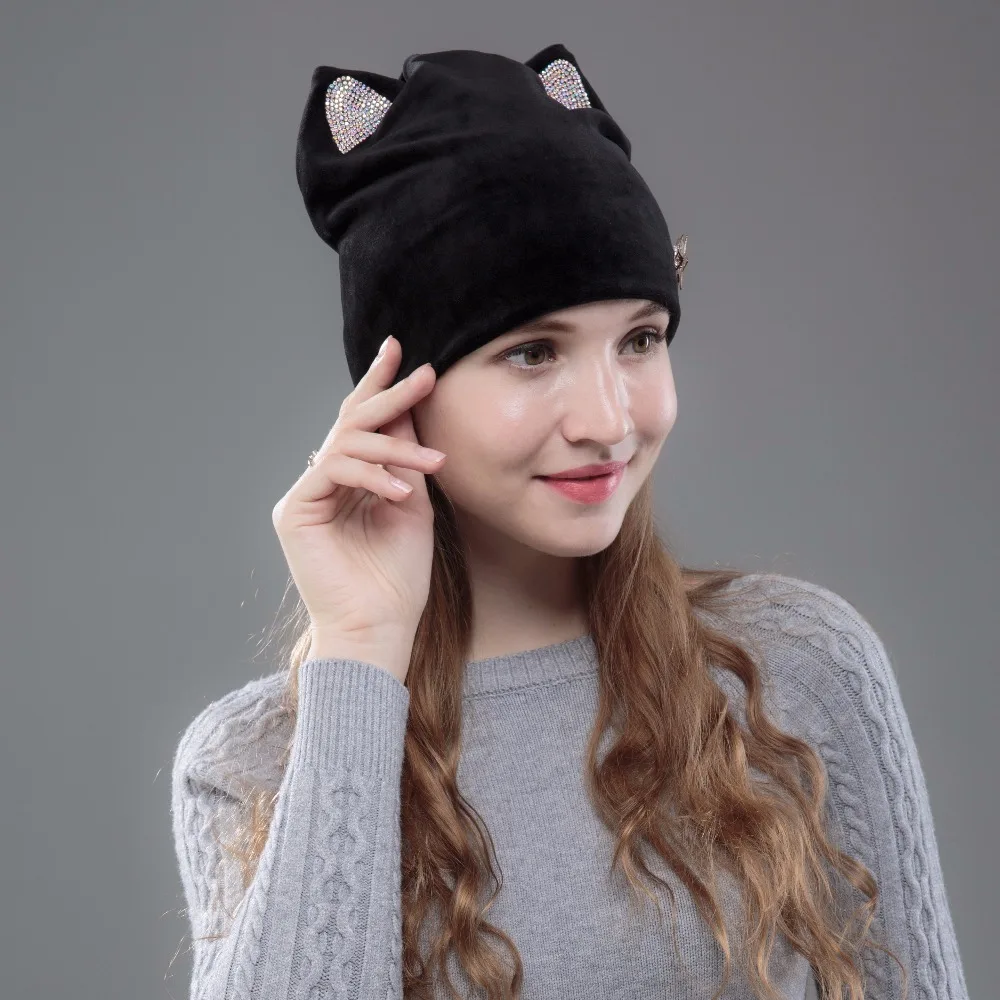 OHCOXOC новый дизайн женские шапочки Skullies для девушек милая Осень-зима шапка с