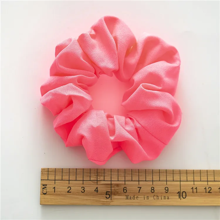 

New Fluorescence Elastic Hair Scrunchies Bands for Women Girls Korean Ponytail Hair Holder Ties Solid Color Rubber Hair Ring