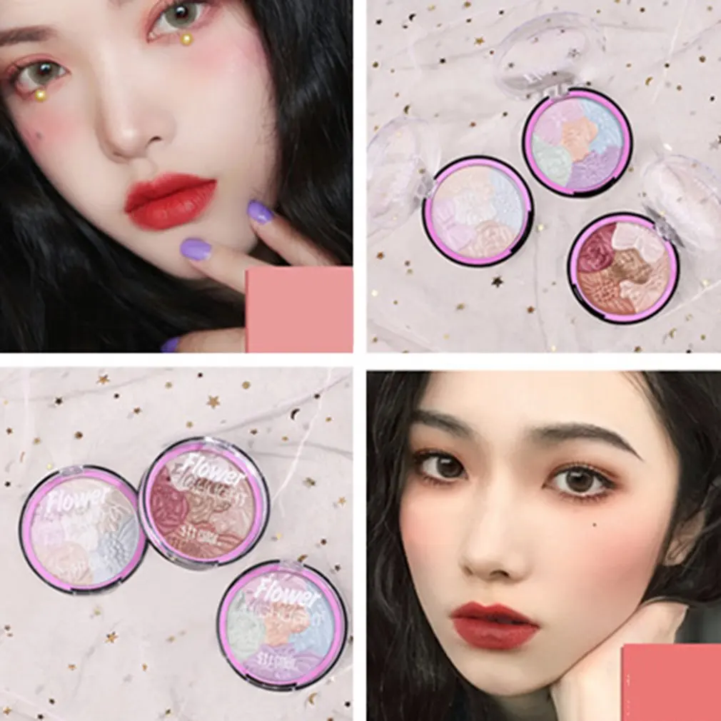 Румяна для лица на ремонт пудра свет и тени V Контур порошок хайлайтер палитра