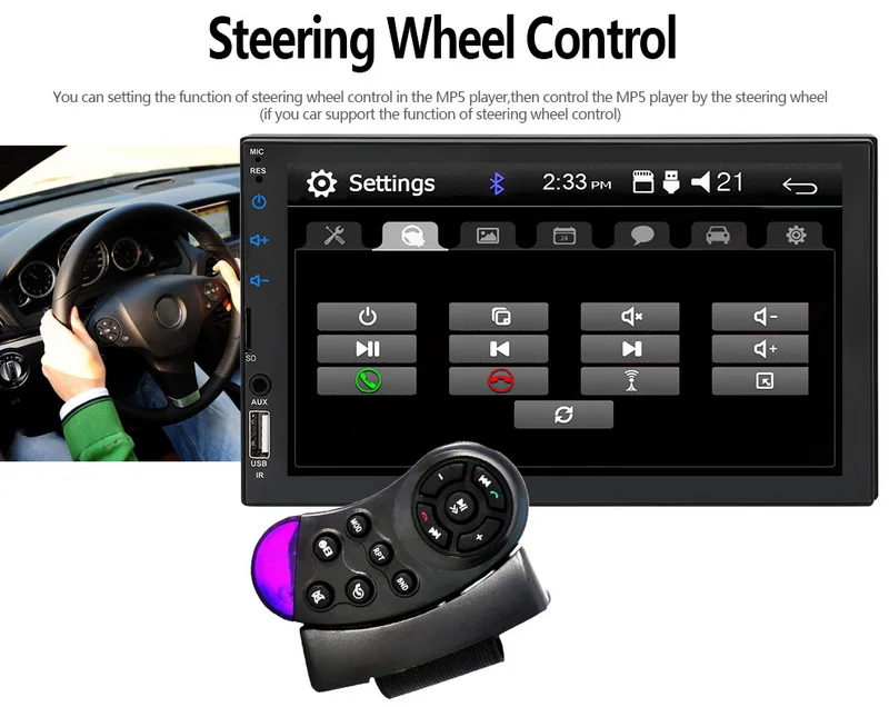 Android 7 радио с сенсорным экраном для apple carplay Mirror Link MP5 плеер автомобильное радио IOS мультимедийный автомобиль стерео Blutooth Авторадио