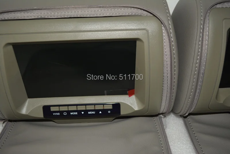 2x 7'' Car Headrest Monitor Zipper Cover For 480x234 2 Video In Remote Control Beige/Black/Grey Optional | Автомобили и