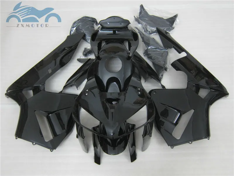 Free Customize Injection motorcycle parts for HONDA 2005 2006 CBR 600RR 05 06 CBR600RR fairings full glossy black fairing kits | Автомобили
