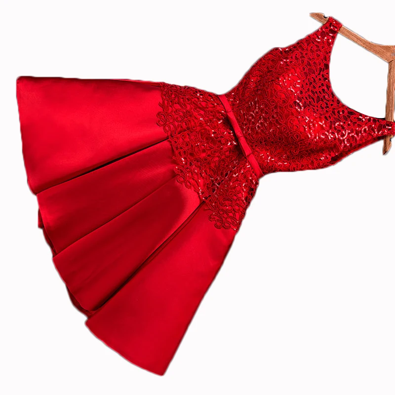 2016 New Arrival Real Photo Hot sale red dress short design Prom Dress VSS5008 party | Свадьбы и торжества