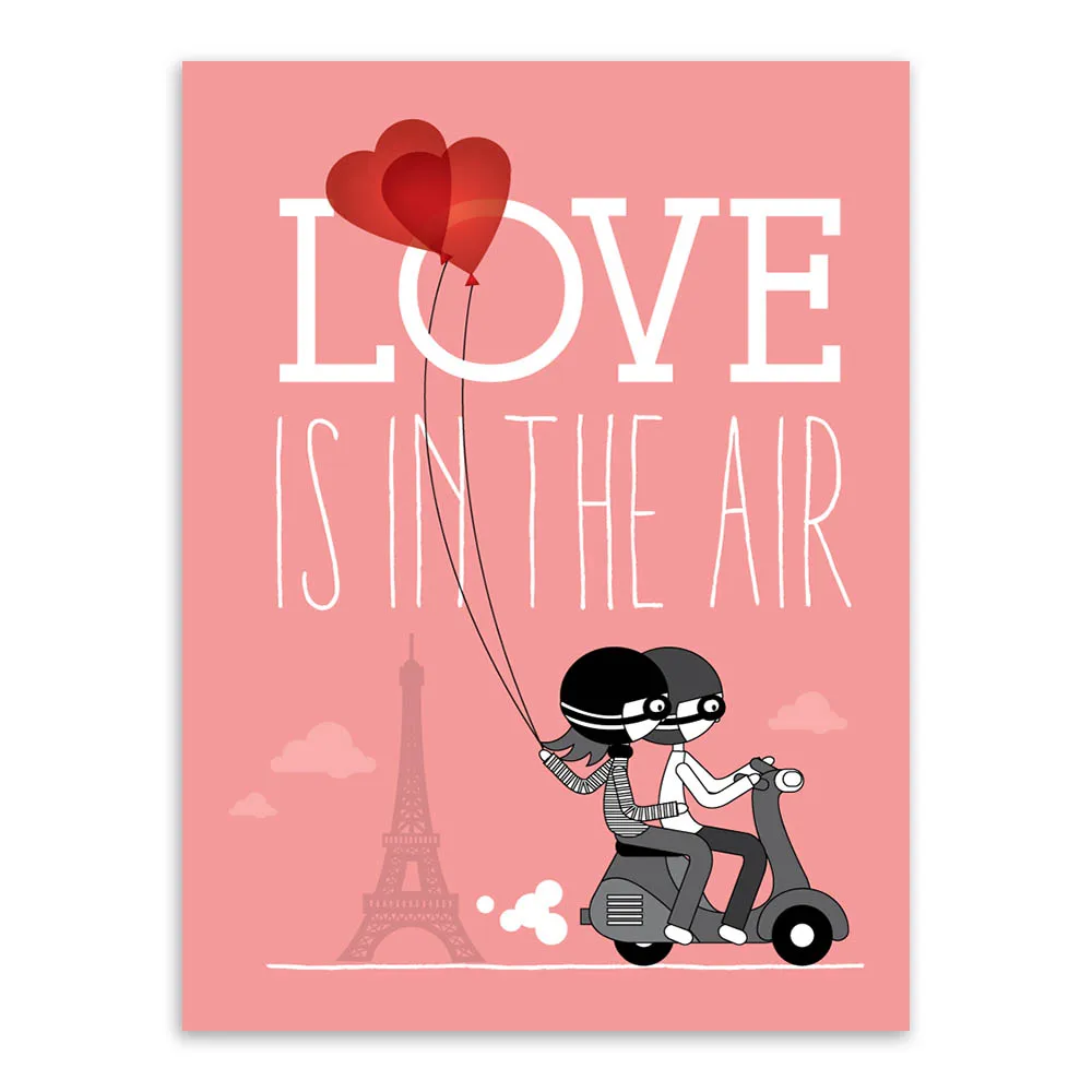 Романтическая парная парочка из Парижа Триптих свадебное украшение А4