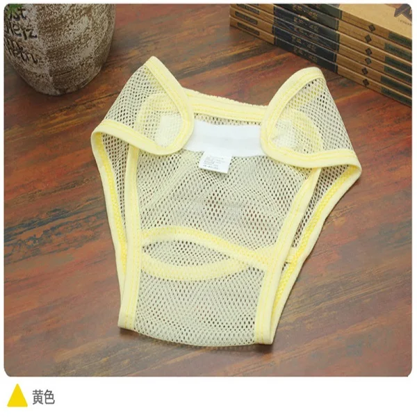 Yellow 1 шт. штаны для новорожденных сетка полиэфирная Мягкая дышащая регулируемый подгузник Многоразовые подгузники из ткани для детей 0-30 м - Цвет: Yellow