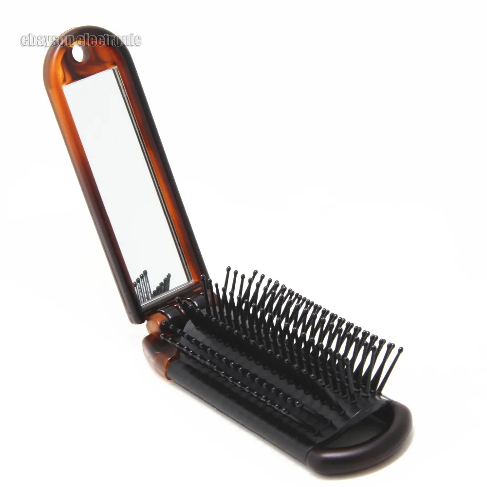 Высококачественная Складная тонкая карманная расческа для волос с зеркалом
