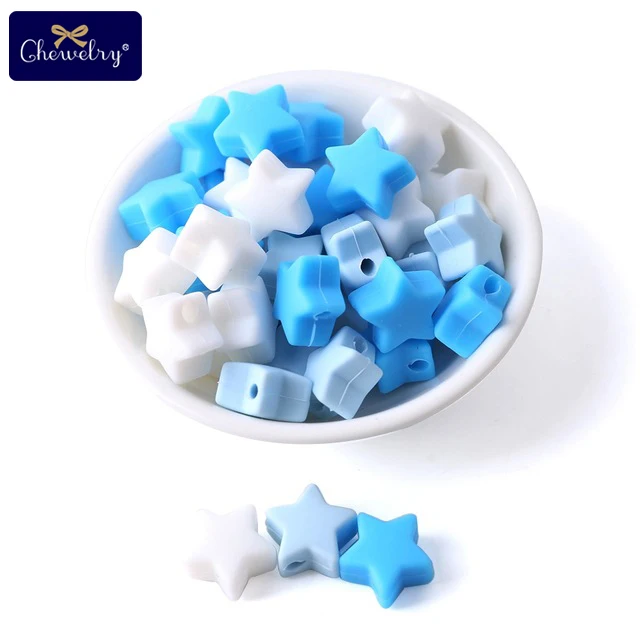 New Candy Star CHEWELRY силиконовая бусина 40 шт. детский силиконовый Прорезыватель в форме сердца пищевой детский Кулон Жемчужный силиконовый маленький стержень детские товары игрушка - Цвет: New Candy Star