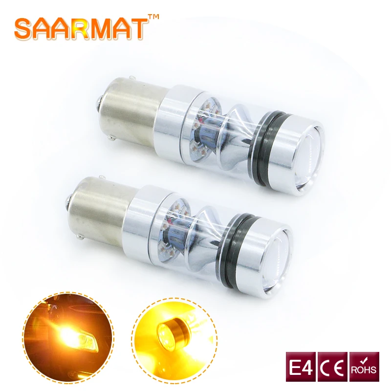 2x BAU15S 7507 Лампа PY21W 1156PY CAN-шина высокой мощности 15 шт. для острых чипов 75 Вт светодиодный фонарь для переднего или заднего указателя поворота