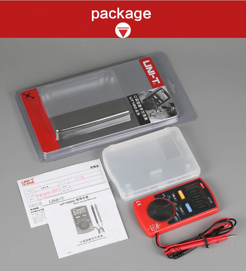 UNI-T UT120A UT120B UT120C Автоматический диапазон карманный размер Stype Цифровой мультиметр Частотный диод легко носить с собой