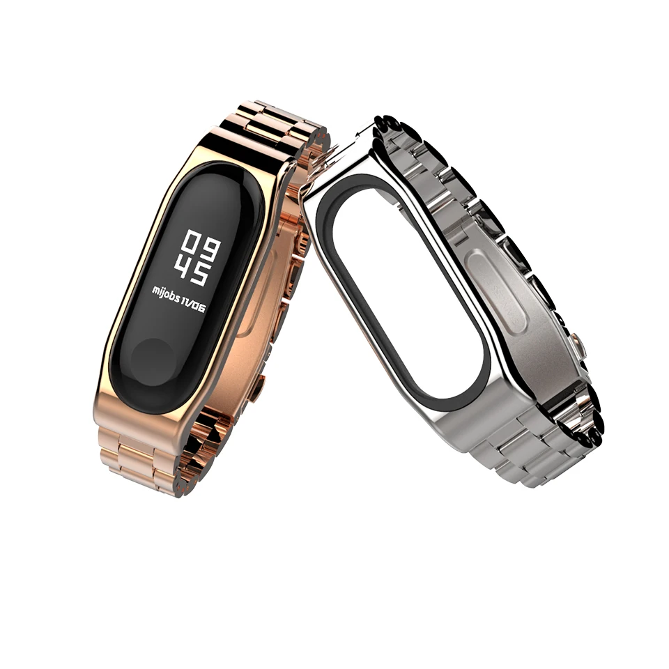 Mijobs металлический ремешок для Miband 4 3 Браслет Для Xiaomi Miband 4 3 Аксессуары для умных часов браслет из нержавеющей стали Miband 3 ремешок