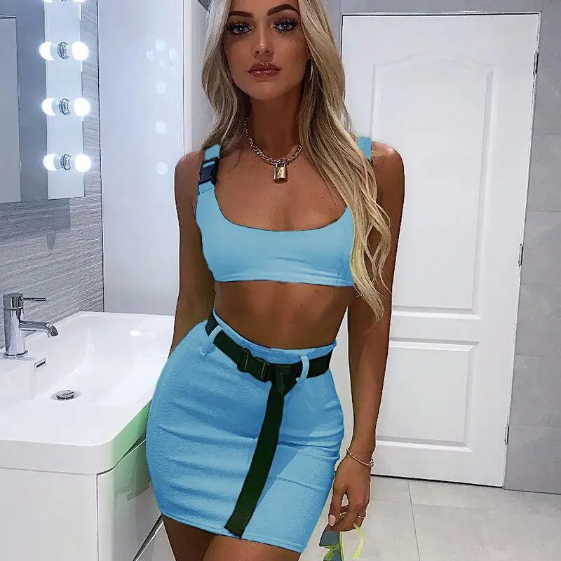 Женский флуоресцентный комплект из 2 предметов уличная одежда укороченный топ на