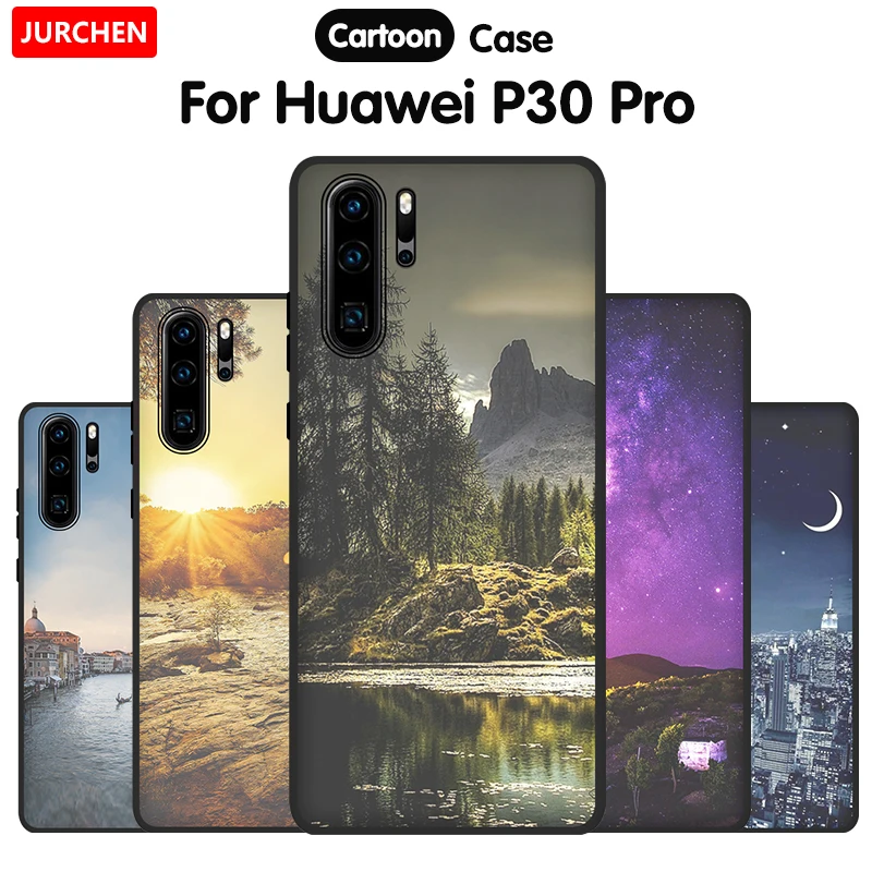 JURCHEN TPU силиконовый чехол для Huawei P30 Pro мягкая задняя крышка с мультяшным принтом / P