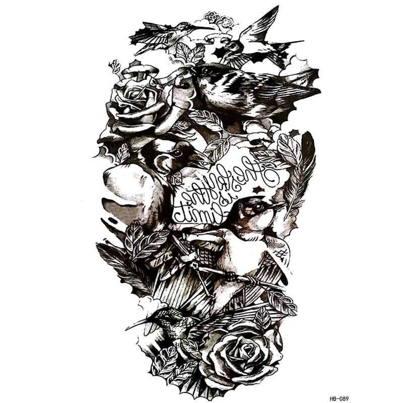 Тату с длинными рукавами для мужчин наклейки фальш-накладкой на ноги временными