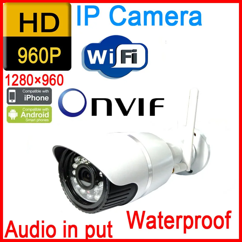 

Бесплатная доставка 960p 1.3MP hd водонепроницаемая инфракрасная домашняя беспроводная cctv система. Уличная onvif wifi камера с защитой от непогоды