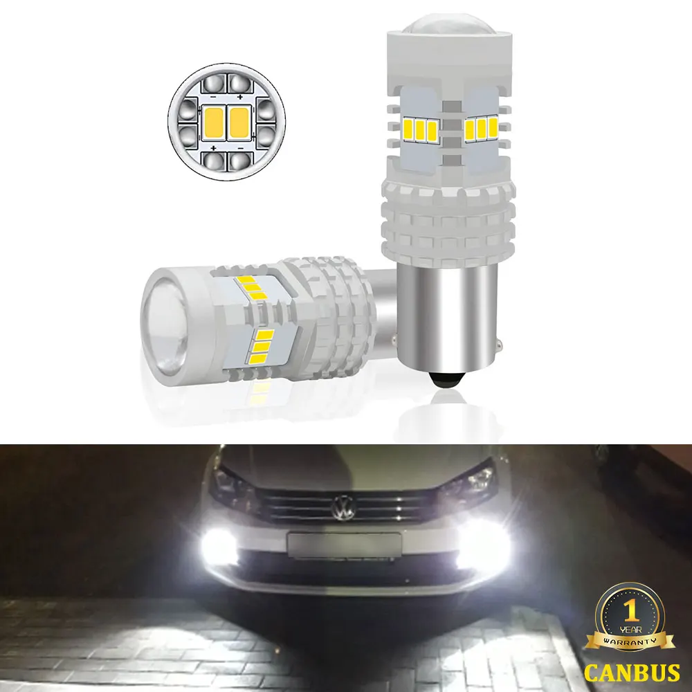 2 шт. белый 6000 К Canbus без ошибок 1156 P21W светодиодный лампы для Volkswagen Passat B7 туман