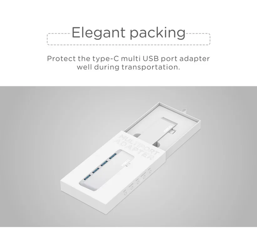 Usb-хаб Basix type c с 4 портами, Высокоскоростной USB 3,0, 5 Гбит/с, Разветвитель USB 3,1 Для MacBook Pro huawei P30/P20, usb-хаб type c