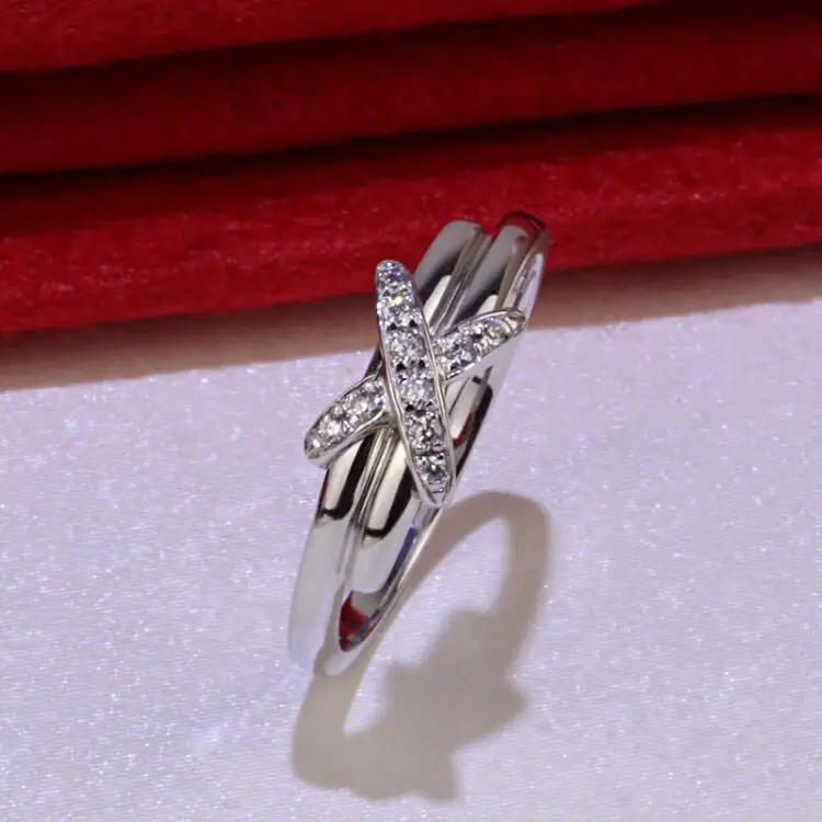 Серебряное кольцо из чистого серебра 925 пробы с буквой X розовое золото на