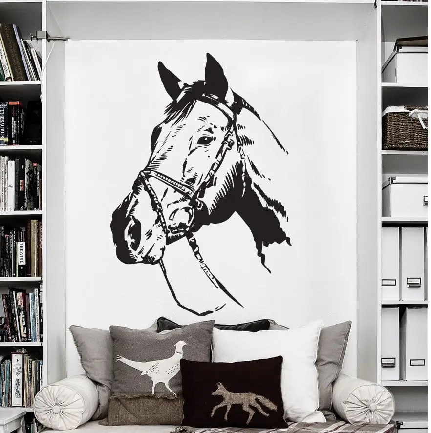 Наклейка на стену в виде фермы животного лошади 73x50 см|home decor|sticker removerart decor |