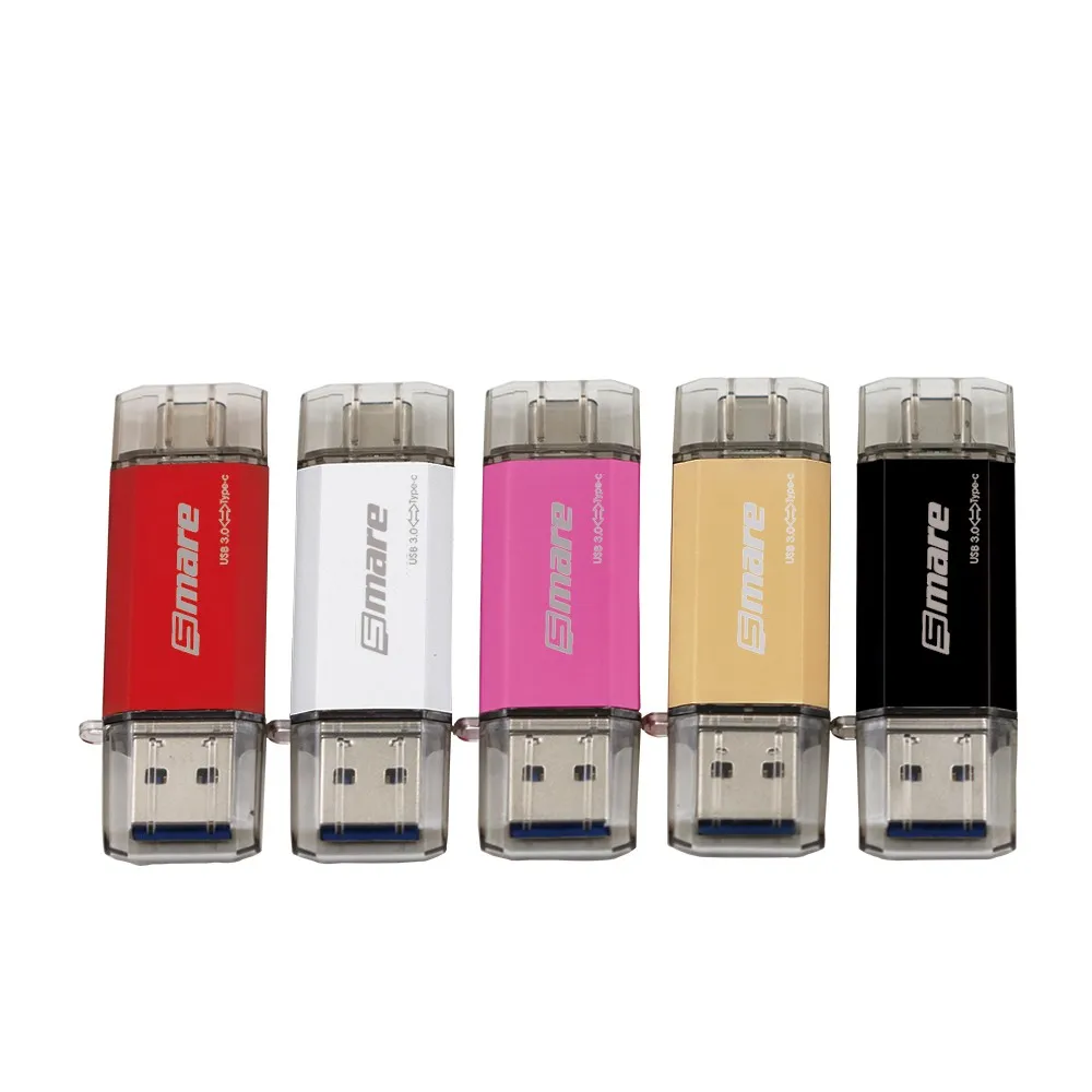 Smare type-C OTG флеш-накопитель USB 3,0 64 ГБ 32 ГБ 16 ГБ флеш-накопитель смартфон память Мини USB карта type-C 3,1 двойной разъем