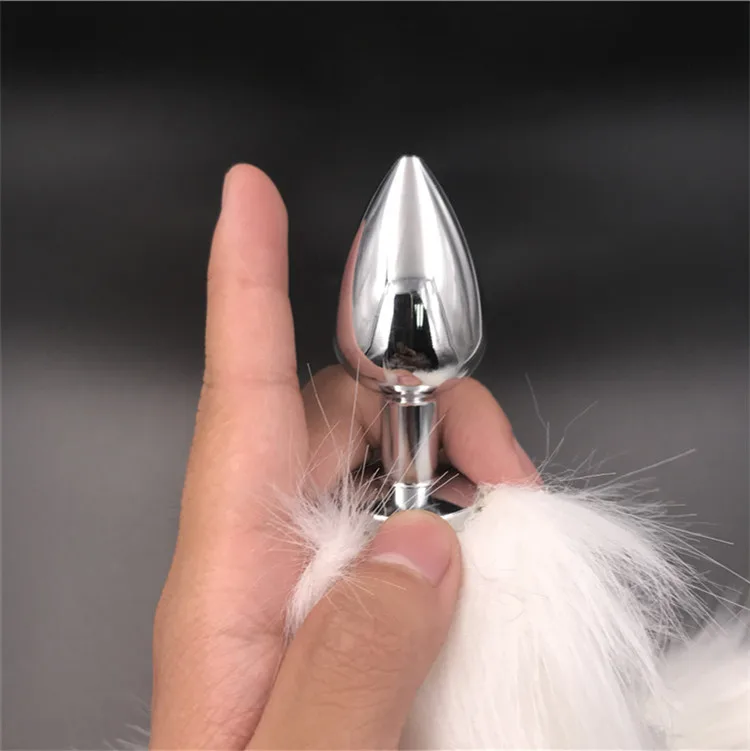 Анальная пробка с хвостом 40 см металлическая эротические игрушки секс-игрушки