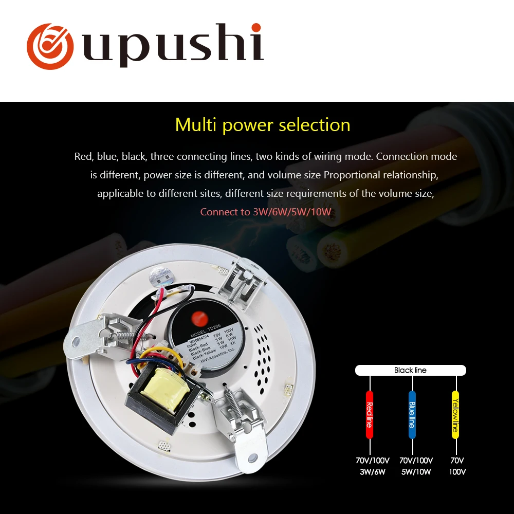 Oupushi TD206 в настенный динамик системы имеют лучшее качество звука потолочный динамик
