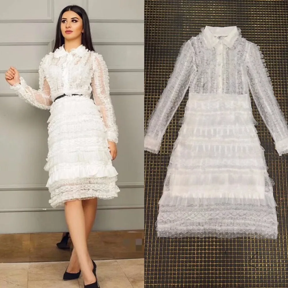

High Quality White Long Sleeve Hollow Out Cute Dress Evening Party Bodycon Dress