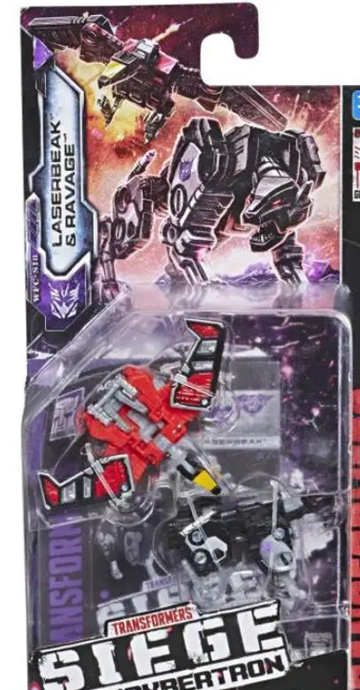 Мини Размер робот осадная война для Cybertron Ravage+ Laserbeak Классические игрушки для мальчиков Детская Коллекция фигурка с коробкой - Цвет: with retail box