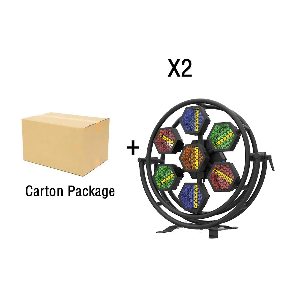 Carton Package 2 шт./лот 7X60 Вт СВЕТОДИОДНЫЙ полноцветный ретро флэш-светильник RGBW 4в1 светодиодный стробоскопический светильник сценический мигающий светильник s танцевальный клуб для диско-DJ Вечерние - Цвет: Carton Package